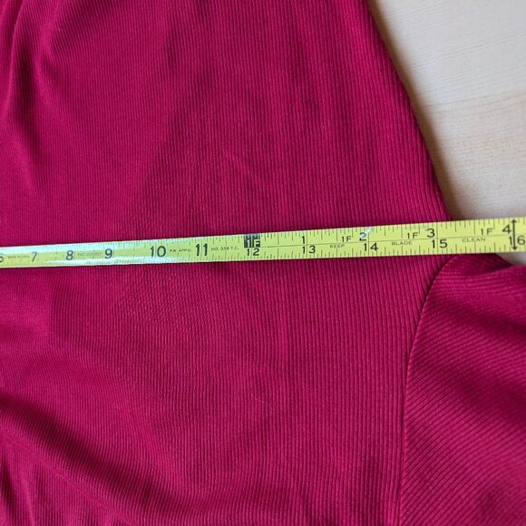 Michael Stars Made in USA Red Nova Cotton Modal Bodycon Midi Dress Long Sleeve - Picture 10 of 13